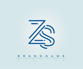 ZS Technology Letter  Logo Template. This tech letter logo is a graphic mark that uses letters to represent a technology company.