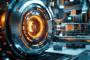 Fototapeta premium Exploration of a futuristic quantum computer design