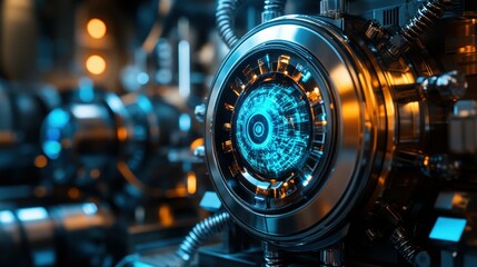 Fototapeta premium Quantum computer core showcasing advanced technology details