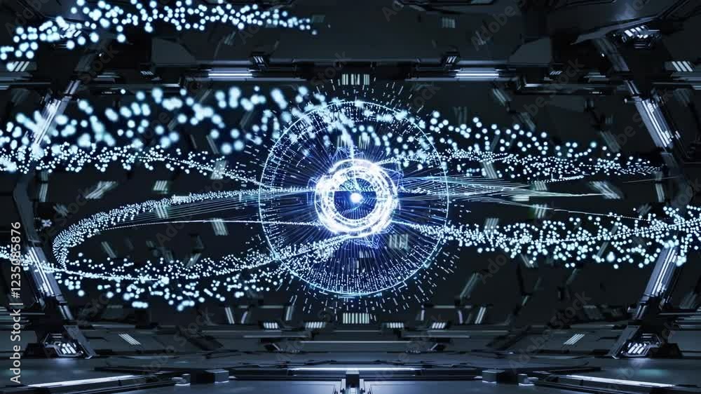 Poster futuristic abstract energy flow in sci-fi background design