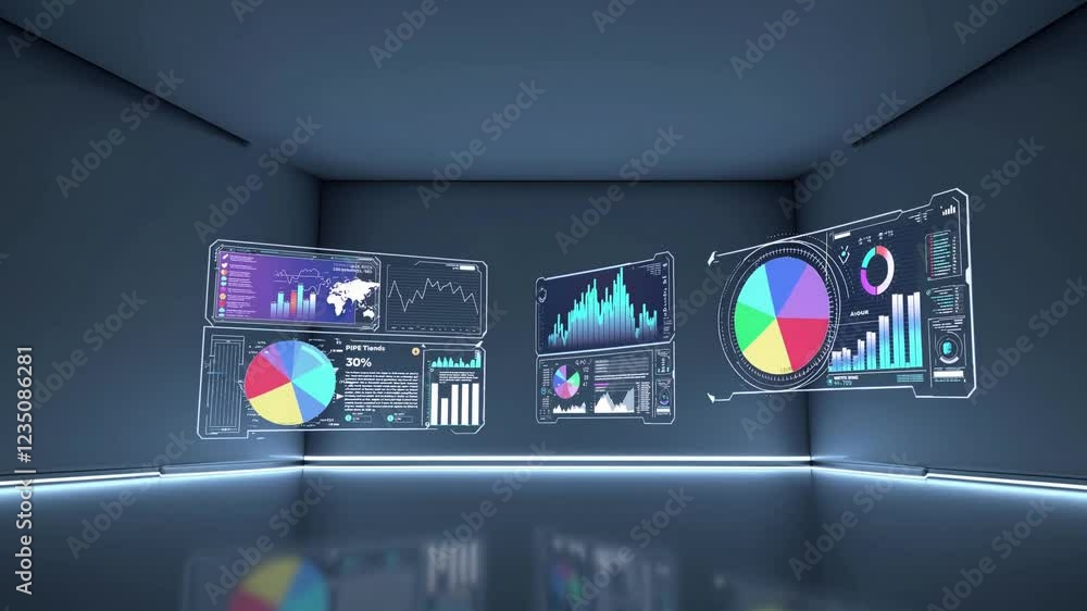 Poster virtual data visualization in modern digital workspace environment