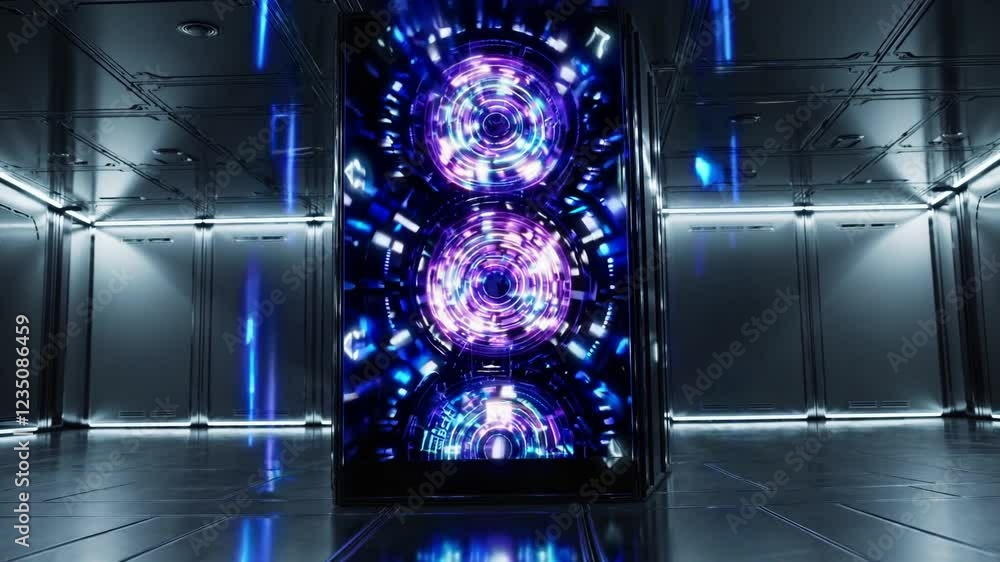 Poster abstract futuristic light display in a modern digital environment