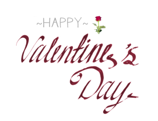 Happy Valentine's Day handwritten greetings  isolated on transparent background 