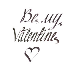 Happy Valentine's Day handwritten greetings  isolated on transparent background 