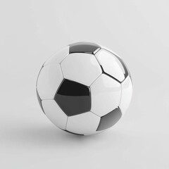 Classic black and white soccer ball isolated on white background