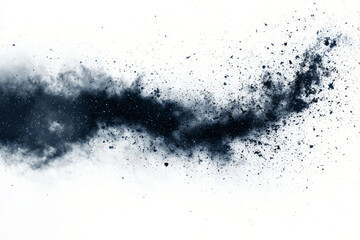 Obraz premium Dark powder explosion, abstract splash of charcoal.