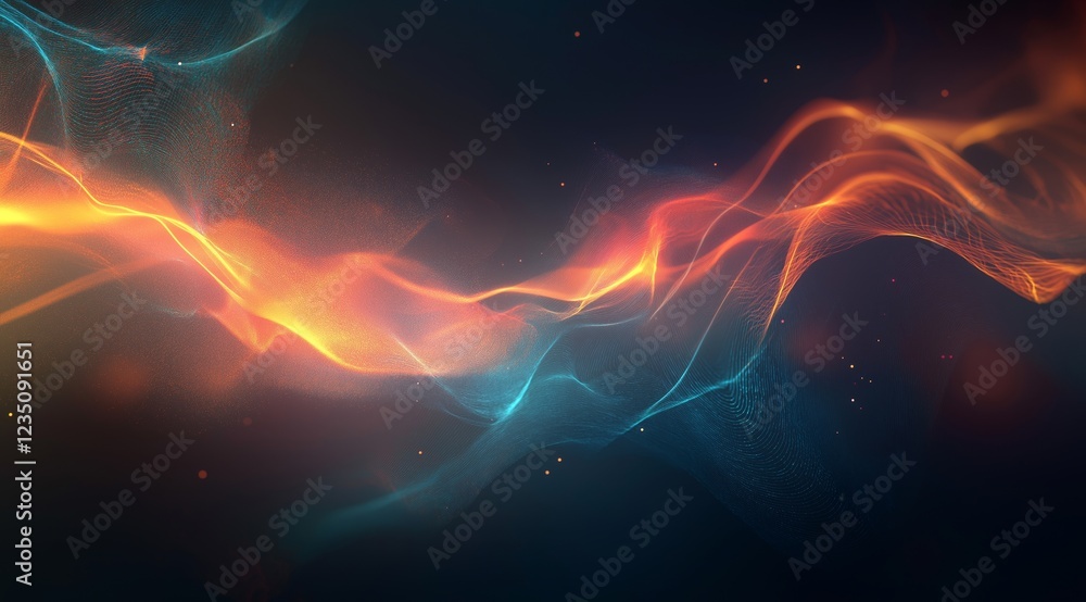 Poster a beauty futuristic abstract background in a high-tech style. shining lines and patterns resembling 