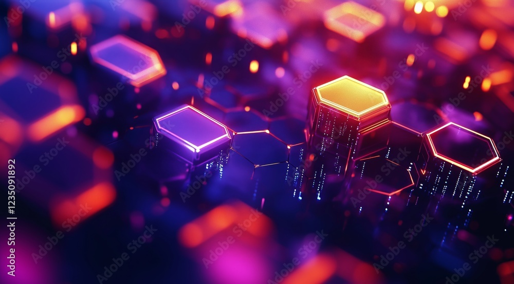Poster a beauty futuristic abstract background in a high-tech style. shining lines and patterns resembling 