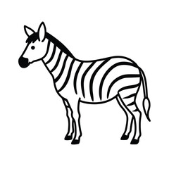 Zebra Silhouette Vector Art Illustration and Zebra Black Color Design