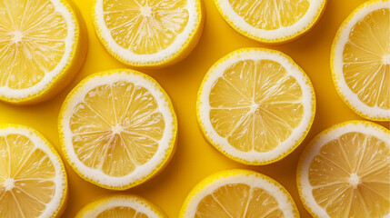 Obraz premium lemon slices background, yellow background