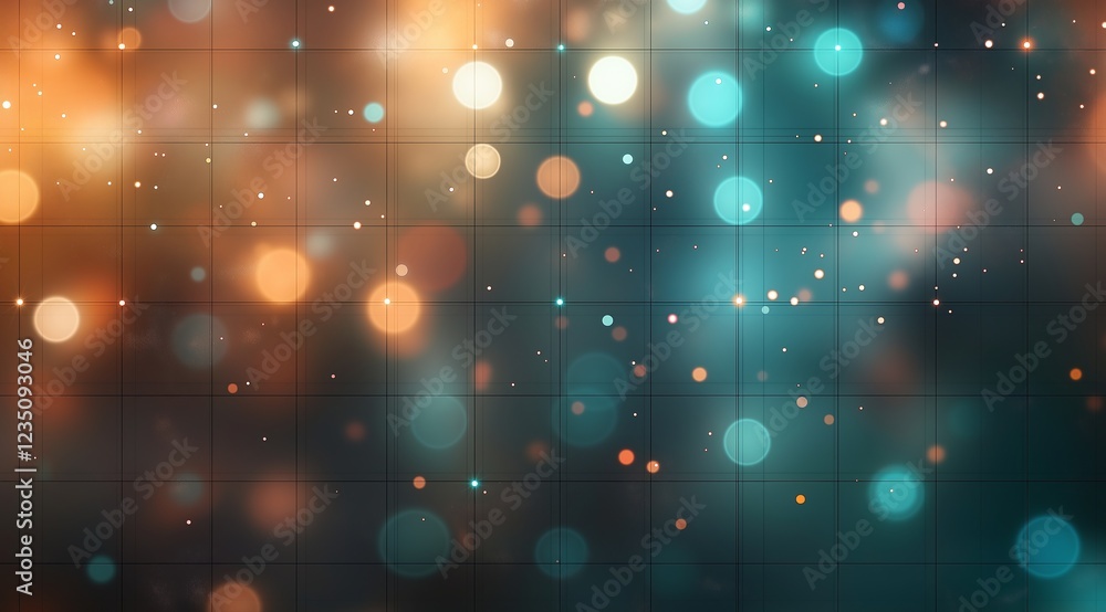 Poster technological and attractive background with geometric patterns and neon colors