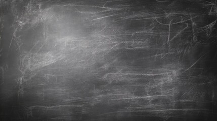 A blank chalkboard with faint smudges of white chalk across the surface, creating an empty canvas for writing, teaching, or expressing thoughts creatively.