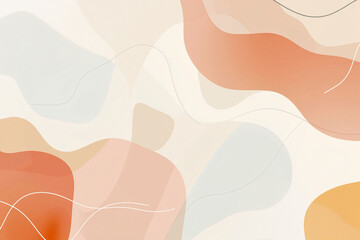 Soft abstract background with flowing translucent waves in pastel peach, green, and beige tones. Elegant watercolor effect creates a dreamy and airy feel. Perfect for branding, design, and creative pr