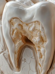 Obraz premium Microscopic Dental Structure: Enamel and Dentin Detail