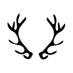 professional antlers silhouette vector