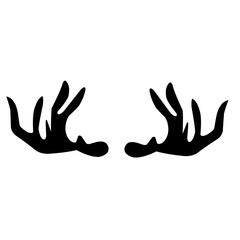 professional antlers silhouette vector