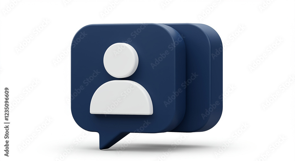 Poster User profile icon 3d rendering. Profile icon with user avatar in 3d style. 3d user profile icon