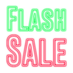 Flash Sale Neon Sign - Isolated Transparent PNG for Promotions & Discounts
