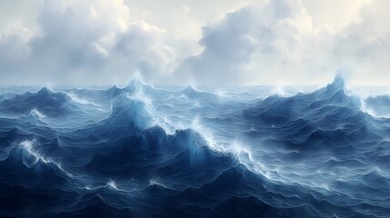 Expressive Ocean Watercolor Illustration Perfect for websites, blogs, marine-themed projects, social media, and educational materials.