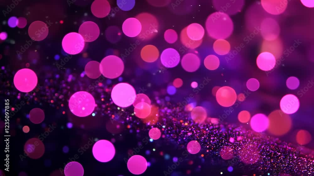 Poster colorful bokeh lights create a vibrant atmosphere in the evening setting