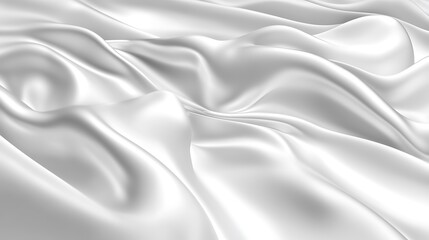 Obraz premium Draped White Silk Fabric Showing Soft Waves