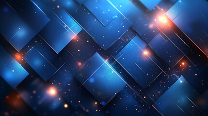 Blue background with lines and shapes, technology style, light blue, high resolution, with geometric elements