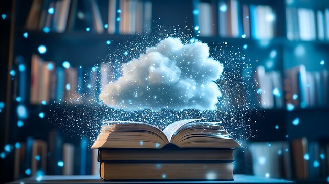 Educational content rning from digital clouds in the form books quizzes and videos