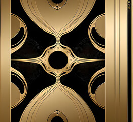 Golden Christmas particles against dark background with copy space.generative ai	
