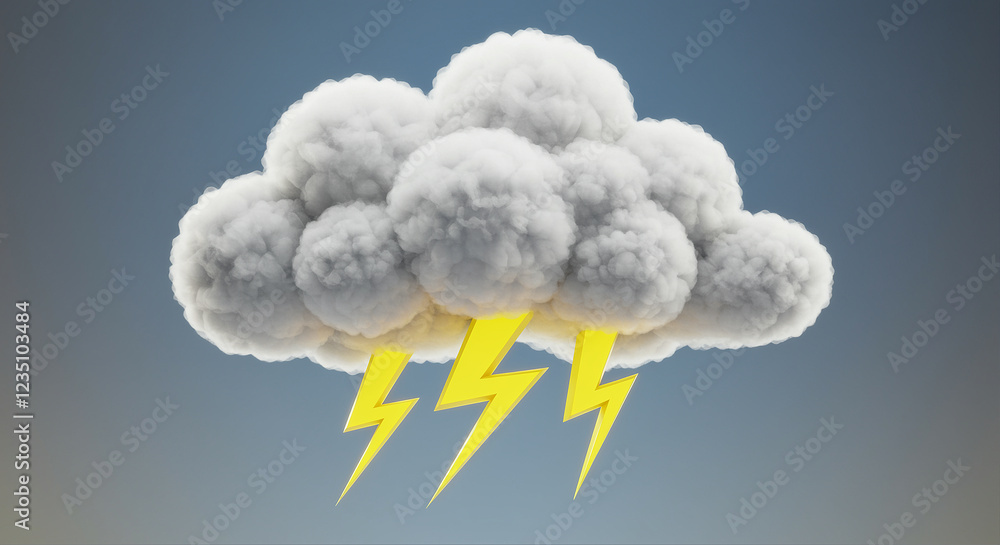 Poster cloud with lightning. storm cloud with lightning. lightning strikes from storm cloud
