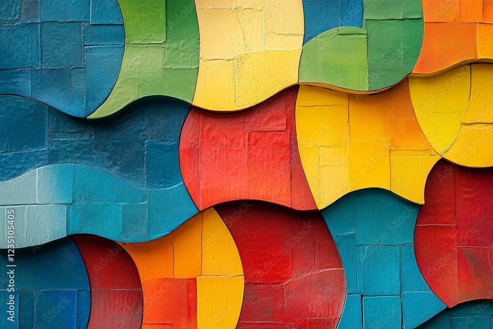 Poster vibrant color patterns blend seamlessly in a captivating wall display showcasing artistic texture