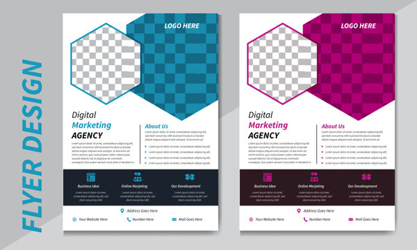 Marketing Agency Flyer Design. Business flyer and brochure design, Poster design, Modern publication poster magazine design