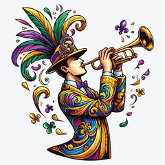 Second Line Fleur de Lis Trumpet Player stock illustration ©  Design Stock
