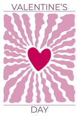 Geometric pattern of squares and hearts. Background for decorating objects and wallpapers for Valentine's Day. Retro Vector pattern