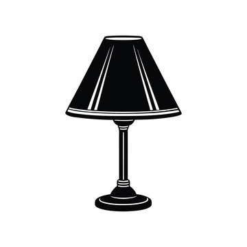 recommend clip art: Vintage lamp silhouette vector illustration icon for home decor, interior design, antique lighting, classic table lamps, and elegant room decoration elements.