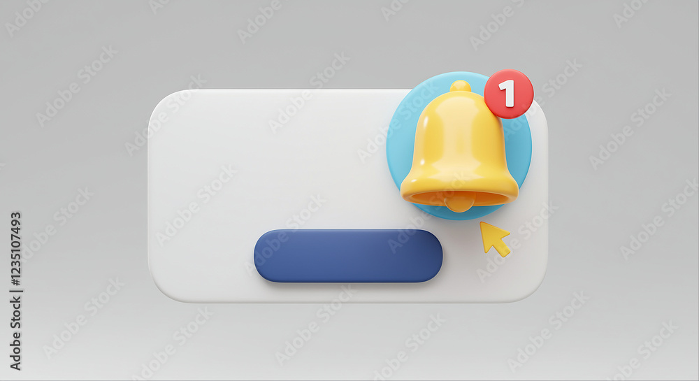 Poster notification bell icon with notification on the white background. notification bell with notificatio