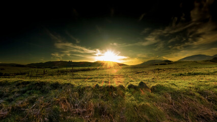 sunset in the mountains