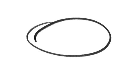 Hand-drawn circle highlighter marker isolated on the transparent background. Marker circle hand...