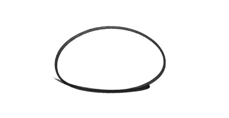 Hand-drawn circle highlighter marker isolated on the transparent background. Marker circle hand...