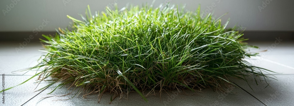 Poster 2. green grass field in isolation on a white backdrop, suitable for product display and enhanced wit