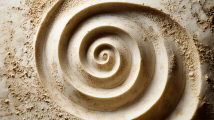 An Intricate Spiral Design Created Beautifully in Delicate Sand by Natures Own Hand