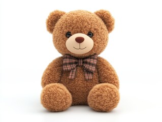 Obraz premium A cute brown teddy bear with a bow, perfect for gifts and companionship.