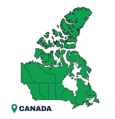 Canada simple flat vector illustration map