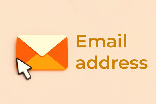Email address text word phrase on email background
