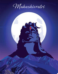 Lord Shiva thandav dance position, Indian God with happy Maha Shivratri or Mahashivratri. vector illustration design. 