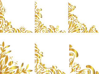 Set of vintage and stylish vector floral border corners