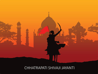 Happy Chhatrapati Shivaji Maharaj Jayanti Post and Banner Design. Shivaji Jayanti Celebration Background
