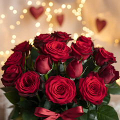 Fototapeta premium bouquet of red roses