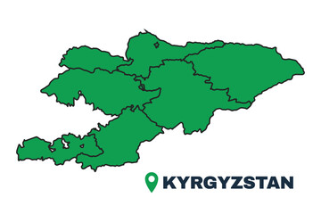 Kyrgyzstan simple flat vector illustration map