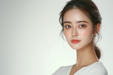 Fototapeta premium Young Asian woman, beauty face, natural beauty