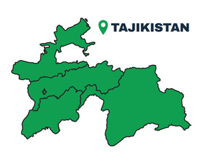 Tajikistan simple flat vector illustration map